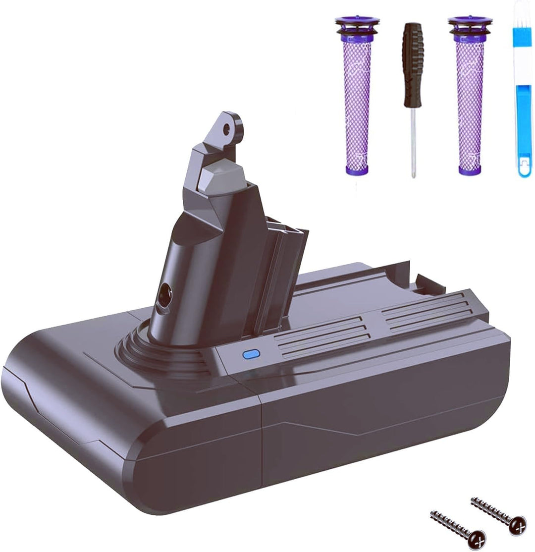 V6 Akku, FLYLINKTECH 6.0Ah V6 Ersatzakku für Dyson V6 Serie DC62 DC59 V6 DC58 DC61 DC72 DC74 Animal