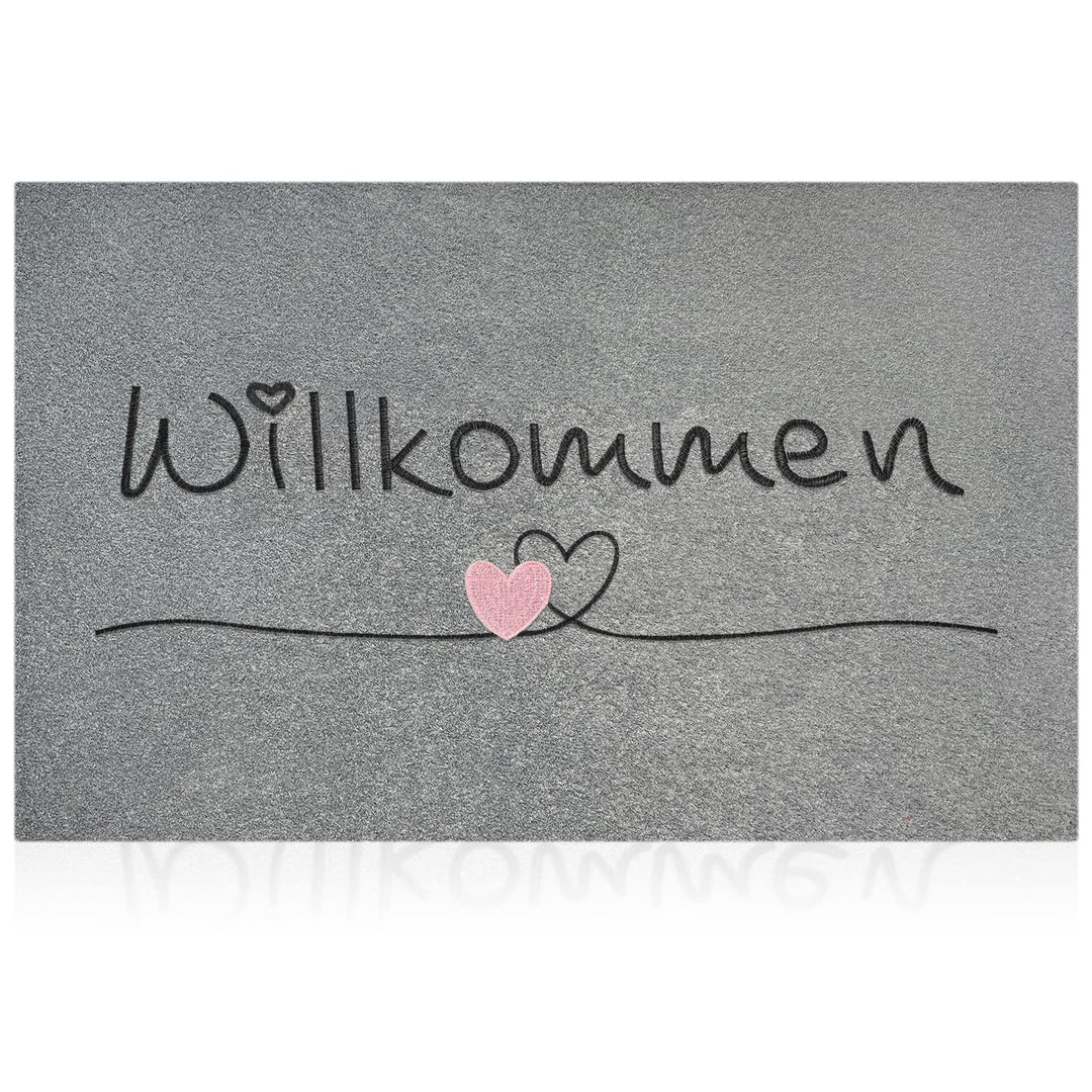 AAZZKANG Graue Fussmatte für den Aussenbereich, Eingangstür Willkommensmatte mit strapazierfähiger 9