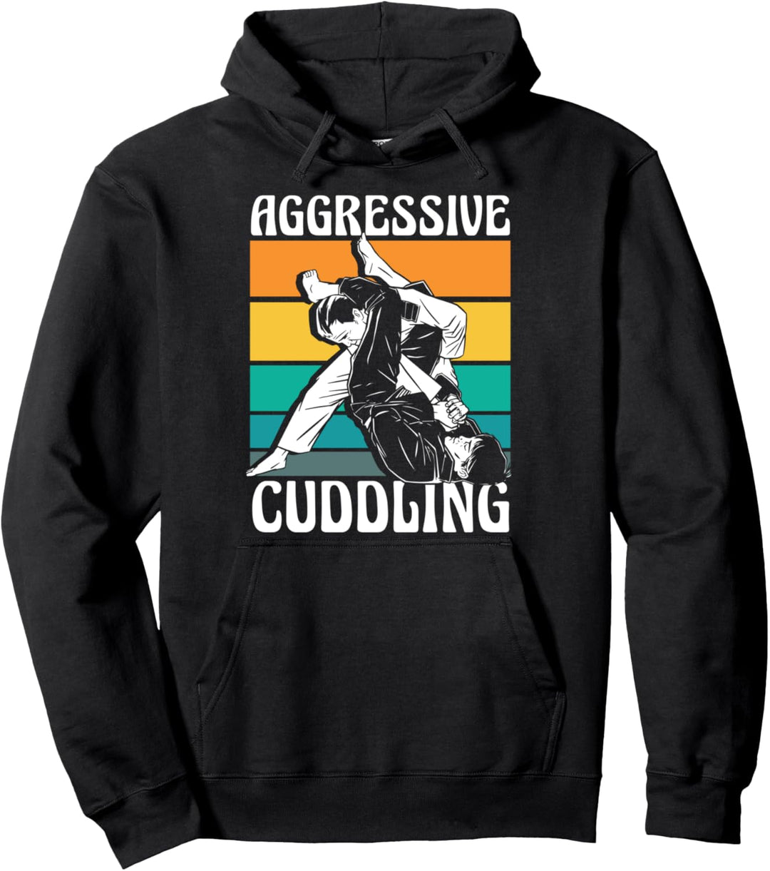 Lustiges Aggressives Kuscheln Retro MMA Kampfsport Fighter Pullover Hoodie