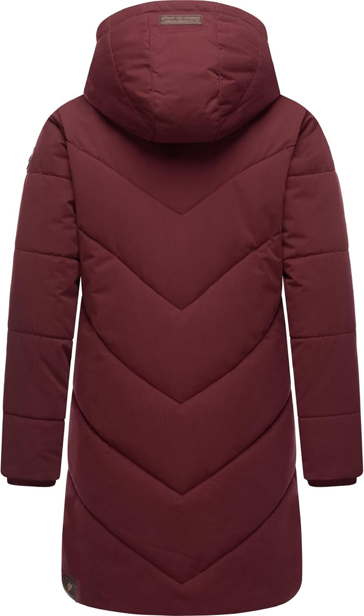 Ragwear Kinder Mädchen Warmer Winter Steppmantel mit Kapuze Rebbie 128-170 170 Wine Red23, 170 Wine