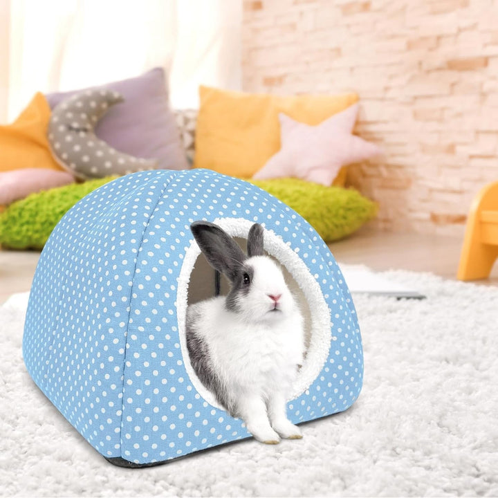 Dyrdekly Kaninchenhöhle Grosses Meerschweinchenbett Waschbares Haus und Versteck Fleece Versteckhütt