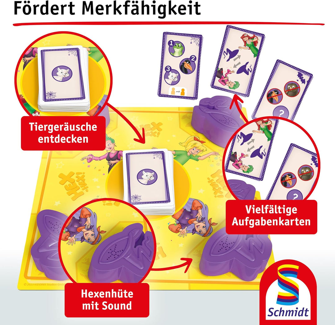 Schmidt Spiele 40658 Bibi Blocksberg, Der verhexte Hexenhut, Memo und Aktionsspiel, Kinderspiel