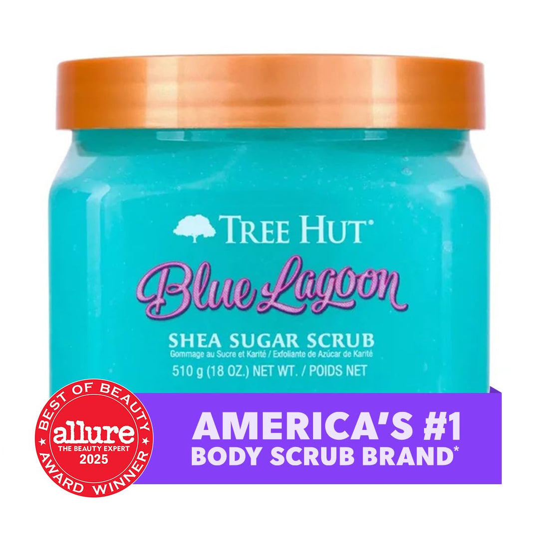 Tree Hut Blue Lagoon Shea-Zucker-Peeling, 470 ml, ultra-feuchtigkeitsspendendes Peeling und Peeling,