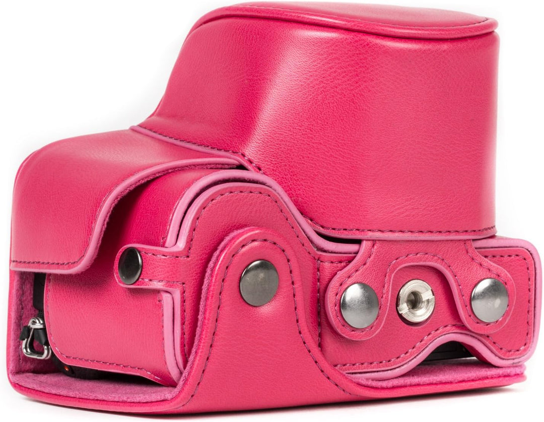 MegaGear Sony Alpha A6500 (16-50 mm) Ever Ready Leder Kamera-Case mit Trageriemen und Batteriezugang