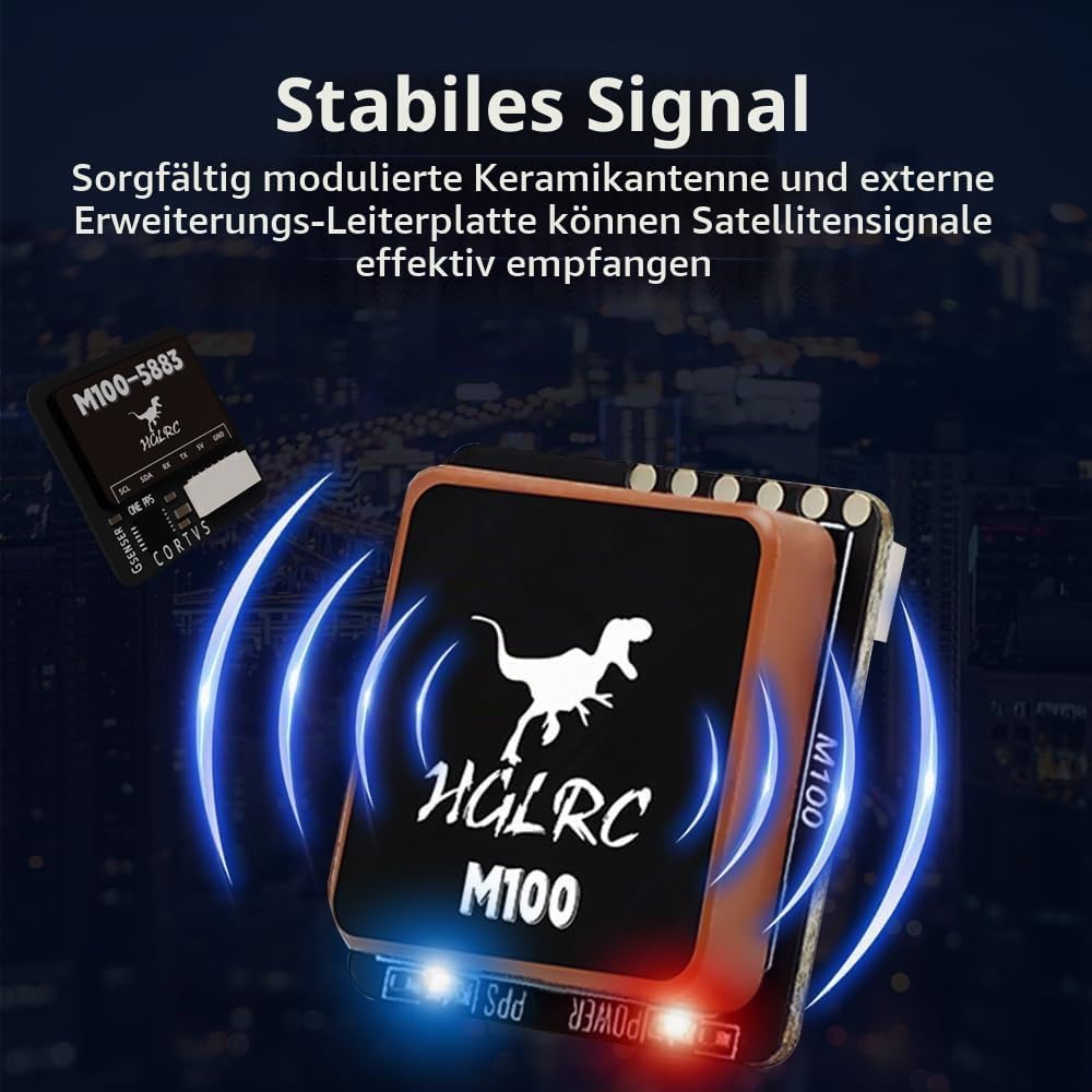 ZIJUNYUAN HGLRC M100-5883 GPS Kompass Modul, aufgerüsteter Chip der zehnten Generation kompatibel mi
