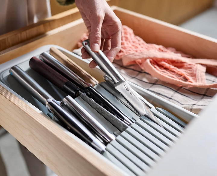 Joseph Joseph DrawerStore 2-Stufiger Messer Organizer, für bis zu 16 Messer, Zerlegbar, recyceltem P