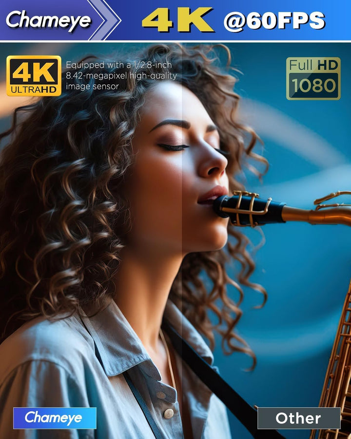 Chameye 4K 60fps NDI HX3 PTZ-Kamera, KI Auto-Tracking, 20-Fach optischer Zoom, HDMI/USB/3G-SDI/LAN/P