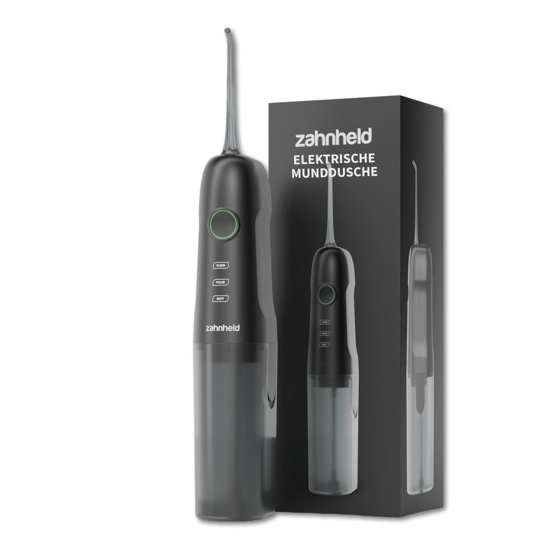Zahnheld® Munddusche AQUADENT | Kabellos | Für unterwegs und zu Hause | Water Flosser | Fördert eine