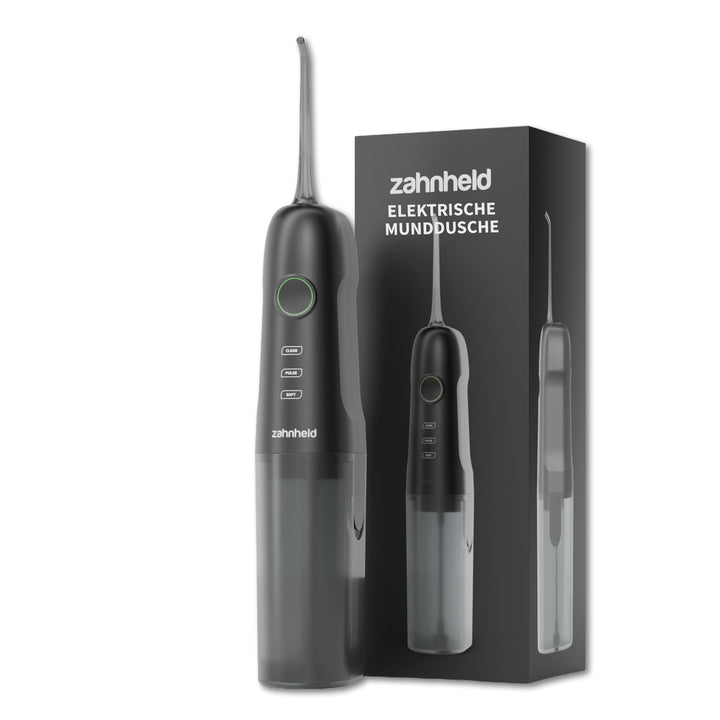 Zahnheld® Munddusche AQUADENT | Kabellos | Für unterwegs und zu Hause | Water Flosser | Fördert eine