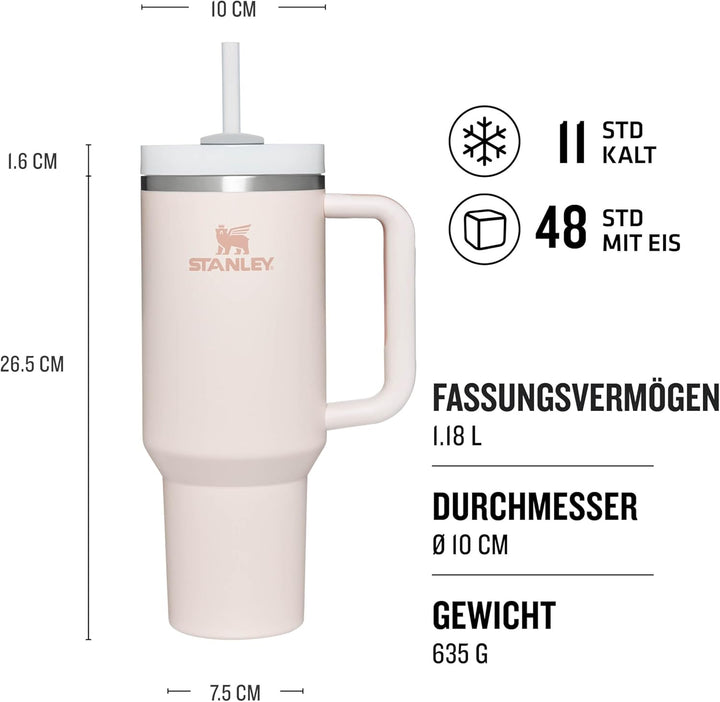 Stanley Quencher H2.0 Flowstate Trinkflasche Mit Strohhalm 1.2L - Thermobecher Kühlt 11 Stunden - 48