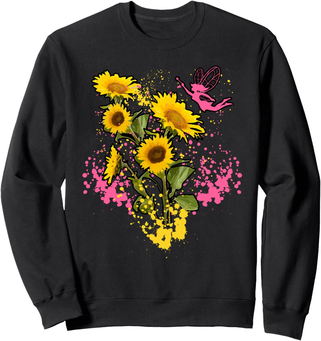 Frühling Gänseblümchen Blumen Sonnenblumen Rosarot Fee Blume Sweatshirt