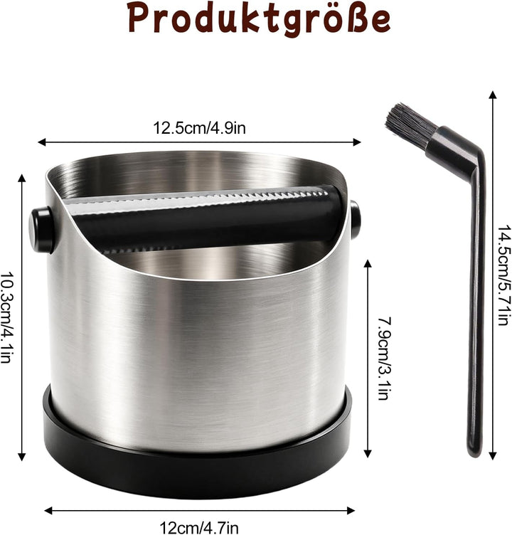 Abklopfbehälter für Siebträger, 700 ml Espresso Abklopfbehälter