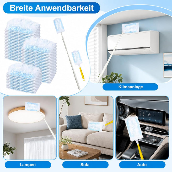 62 Stück Staubmagnete, Kompatibel mit Swiffer Staubmagnet Nachfüllpack, Einweg Magnetischer Feder-St