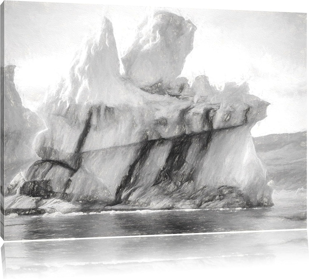 Pixxprint gigantischer Eisberg Kunst als Leinwandbild/Grösse: 100x70 / Wandbild/Kunstdruck/fertig be