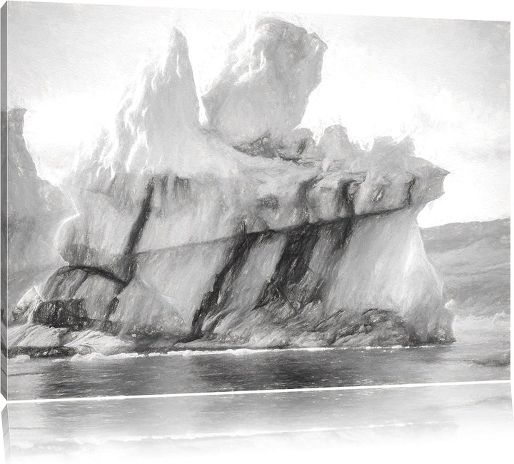 Pixxprint gigantischer Eisberg Kunst als Leinwandbild/Grösse: 100x70 / Wandbild/Kunstdruck/fertig be