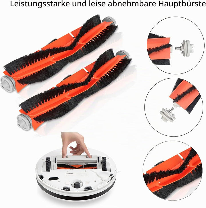 16 Stück Ersatzteil Zubehör für Dreame F9 für Xiaomi Mijia 1C STYTJ01ZHM Roboter-Staubsauger, 2 Roll