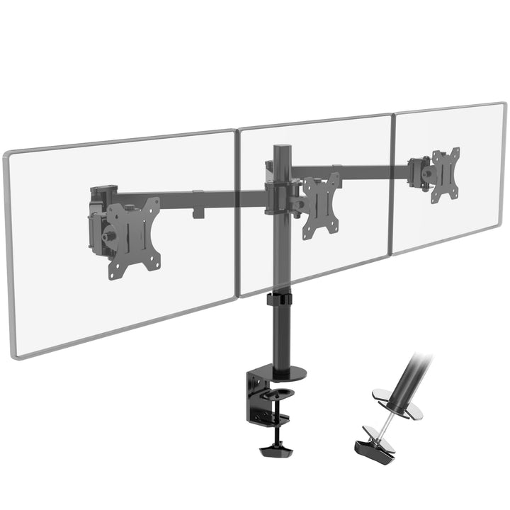 PUTORSEN Monitor Tischhalterung für 3 Monitore 13"-27" LCD LED TV Bildschirme Flachbildschirm, Belas