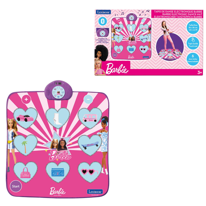 Lexibook, Mattel Barbie, Elektronischer Barbie-Tanzteppich, Bluetooth und beleuchtet mit 6 Spielmodi
