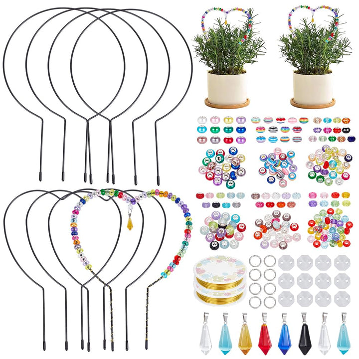 OLYCRAFT 350 Stück Perlen Gartenstecker Set DIY Feenstab Stecker Set Feengartenstecker Set Für Den A
