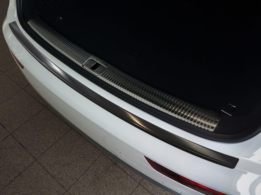 Avisa Schwarz Edelstahl Heckstossstangenschutz kompatibel mit Audi Q5 2017-2020 &amp; FL 2020- &