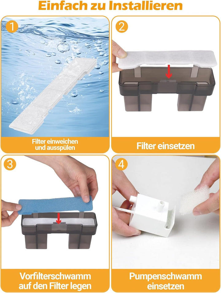 SIBAYS 15L Katzenbrunnen Filter, Ersatzfilter für Filter Hunde-Wasserbrunnen, hergestellt aus Aktivk