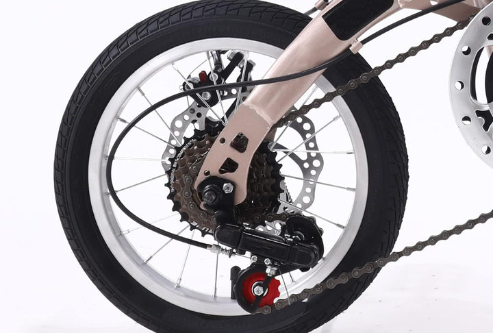 14/16 Zoll Klapprad Vorne Und Hinten, Kohlenstoffstahlrahmen Variable Geschwindigkeit Erwachsenenfah