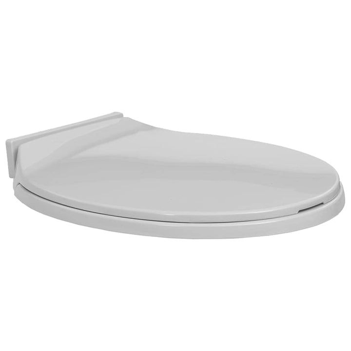 HOMIUSE Toilettendeckel 46x34 cm Toilettensitz mit Absenkautomatik Hellgrau Oval Wc Sitz mit Absenka