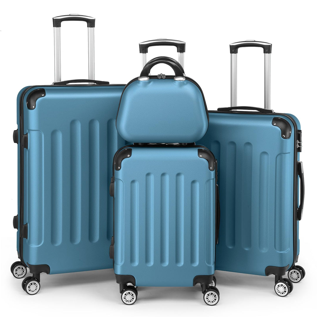 LEADZM Kofferset 4 teilig Hartschale, Koffer Set aus ABS, Reisekoffer mit Rollen Gross, Hartschalenk