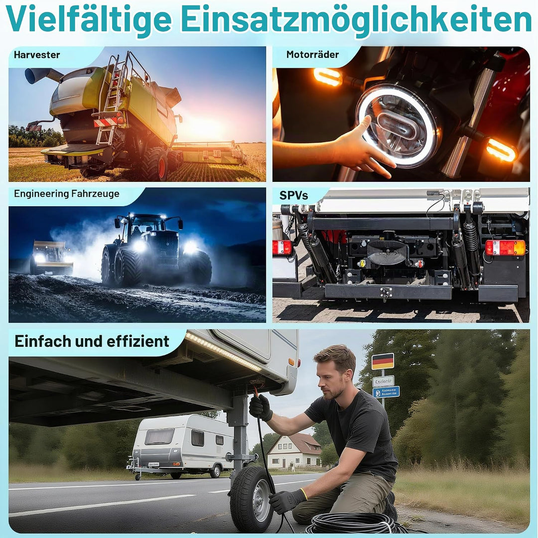 FLRYY Anhängerkabel 13 Polig, Fahrzeugkabel KFZ Kabel 0,5mm², 3M Abschleppseil 13 Kernanhängerkabel,