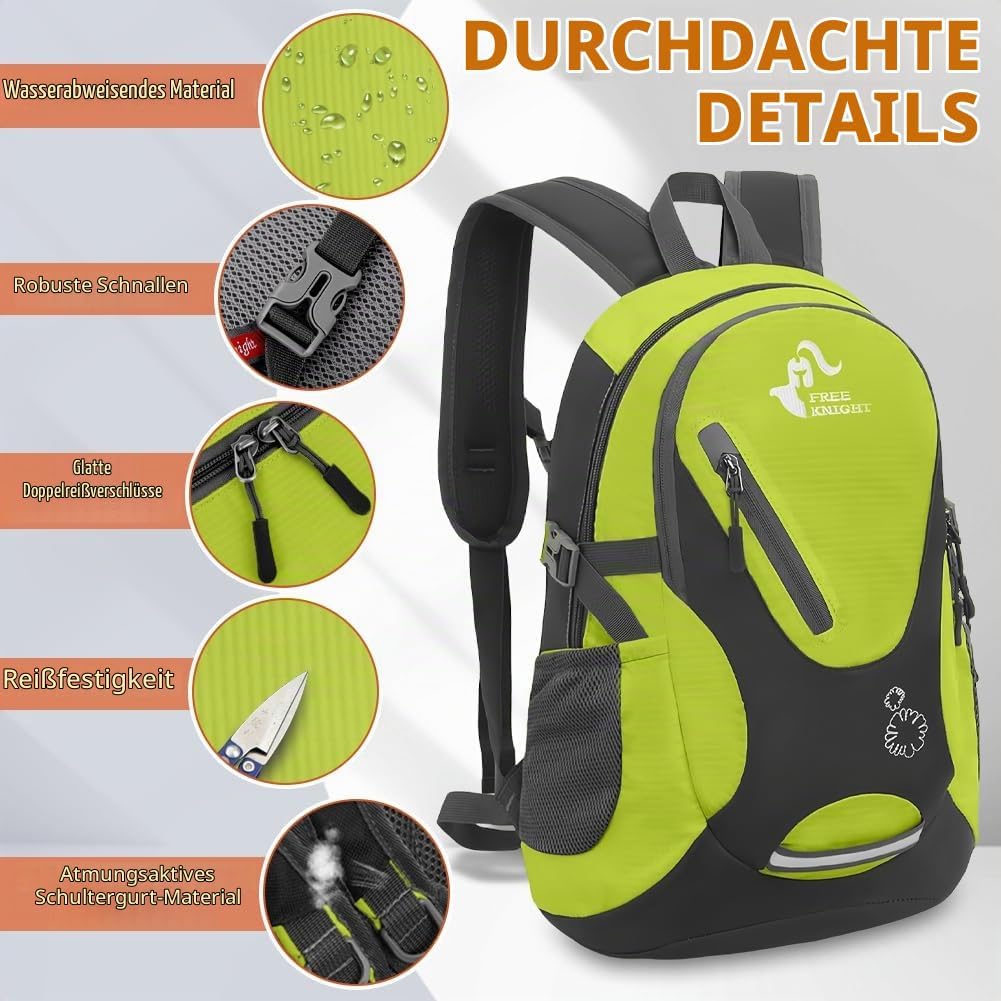 flintronic Wanderrucksack Klein Damen Herren, 20L Faltbarer Rucksack Ultraleicht für Kinder, Wasserd