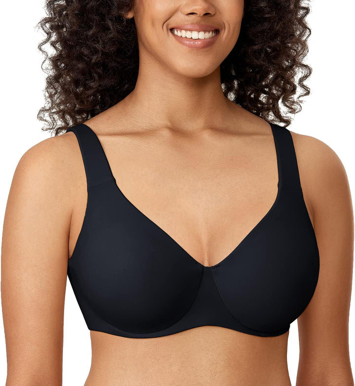 AISILIN Damen Minimizer BH Mit Bügel Grosse Grössen Ohne Polster Vollschalen 75B Schwarz, 75B Schwar