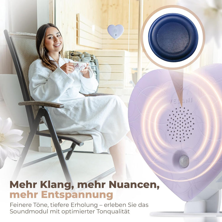 Zwitscher Naturgeräusche Box mit Bewegungsmelder - 18 brillante Klänge, Timer 2–120 Min. für Entspan