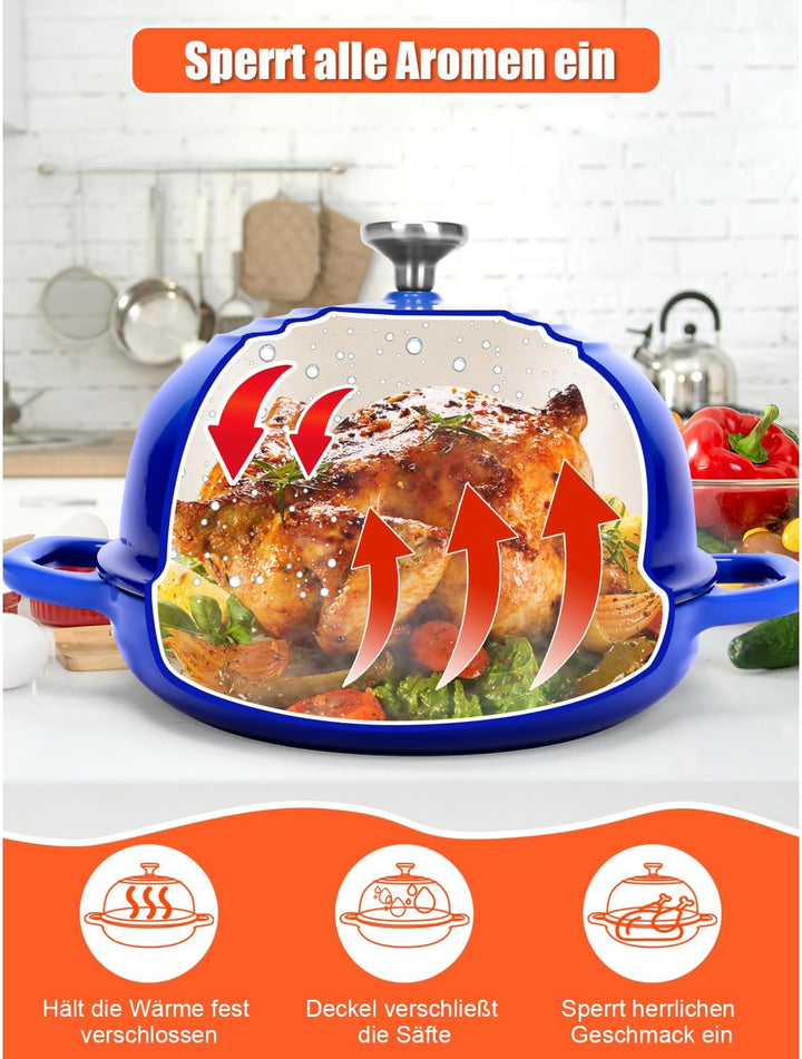 GFTIME Gusseisen Topf Brot Backen, Schmortopf Gusseisen Topf mit Deckel, Dutch Oven Brotbacktopf mit