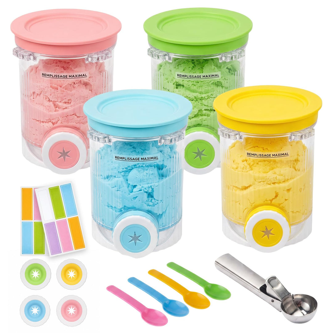 4 Stück für Ninja Swirl Creami Behälter, Eisbehälter für Speiseeis, mit Ersatz für Ninja Creami Delu