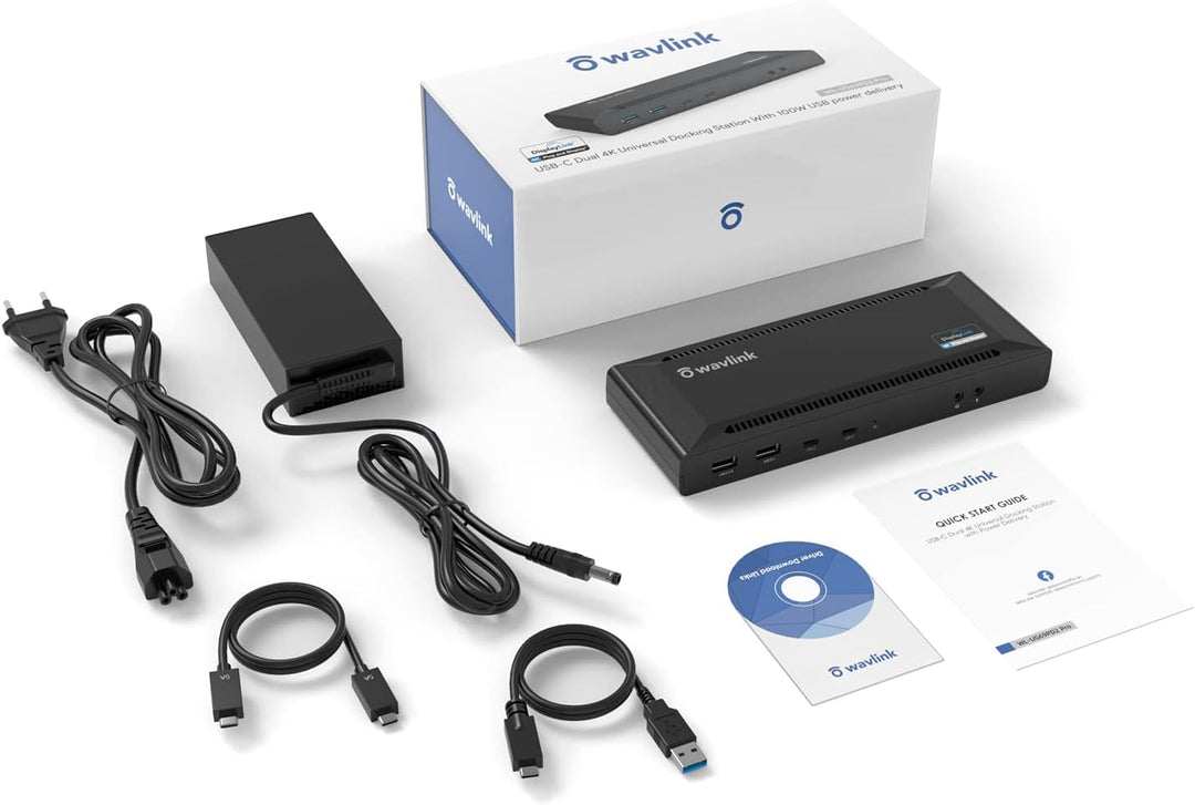 WAVLINK USB C Universelle Docking Station 60W Stromversorgung Unterstützt Dual 4K Videoausgänge (Dis