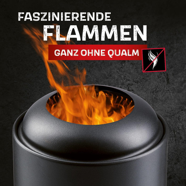 LANDMANN Feuerschale rauchfrei | Outdoor Feuerkorb | Feuertonne für Garten, Terrasse & Camping | kle