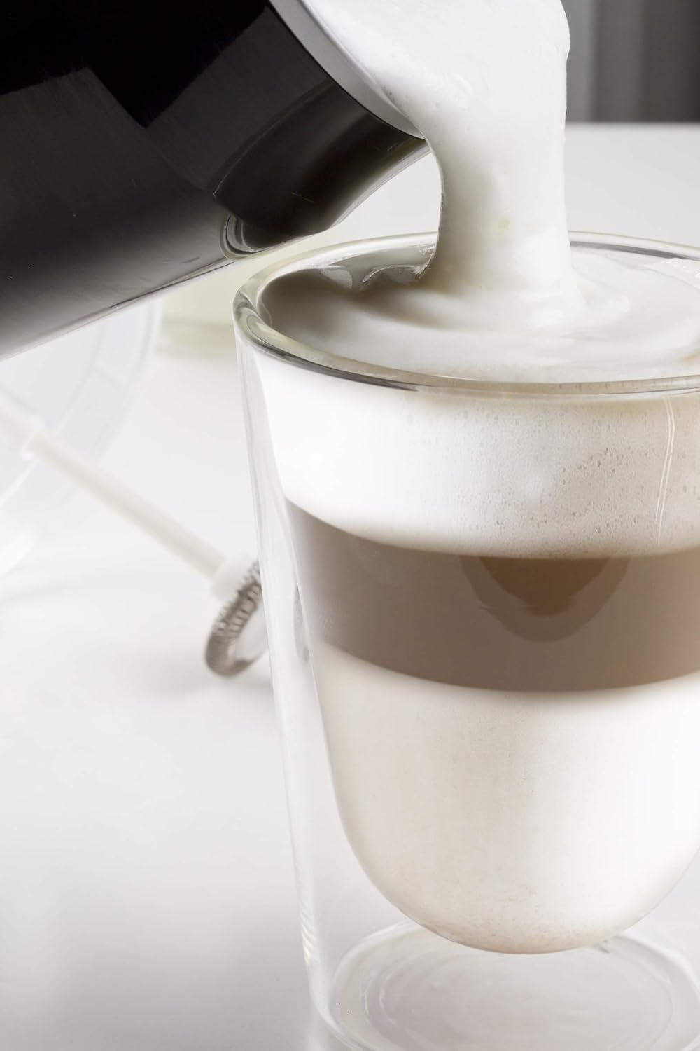 Philips Milk Twister Milchaufschäumer mit heissem und kaltem Schaum, Schwarz