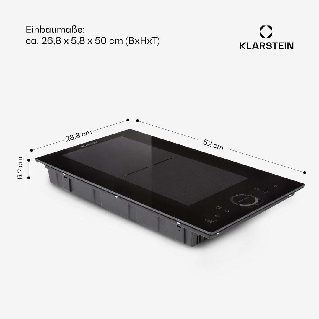 Klarstein Delicatessa Slim Domino Induktionskochfeld - autarke 2 Zonen Herdplatte Induktion, Indukti