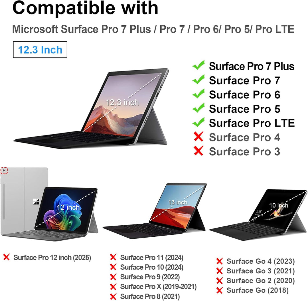 Fintie Hülle für Microsoft Surface Pro 7+ / 7/6 / 5 /Pro LTE, Stossfeste Robuste Hartschalen Schutzh