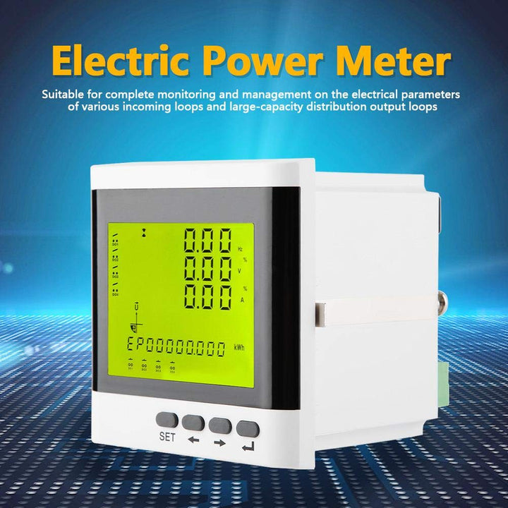 Oumefar Multifunktionales dreiphasiges programmierbares elektrisches Watt Wirkleistungsmessgerät Vol