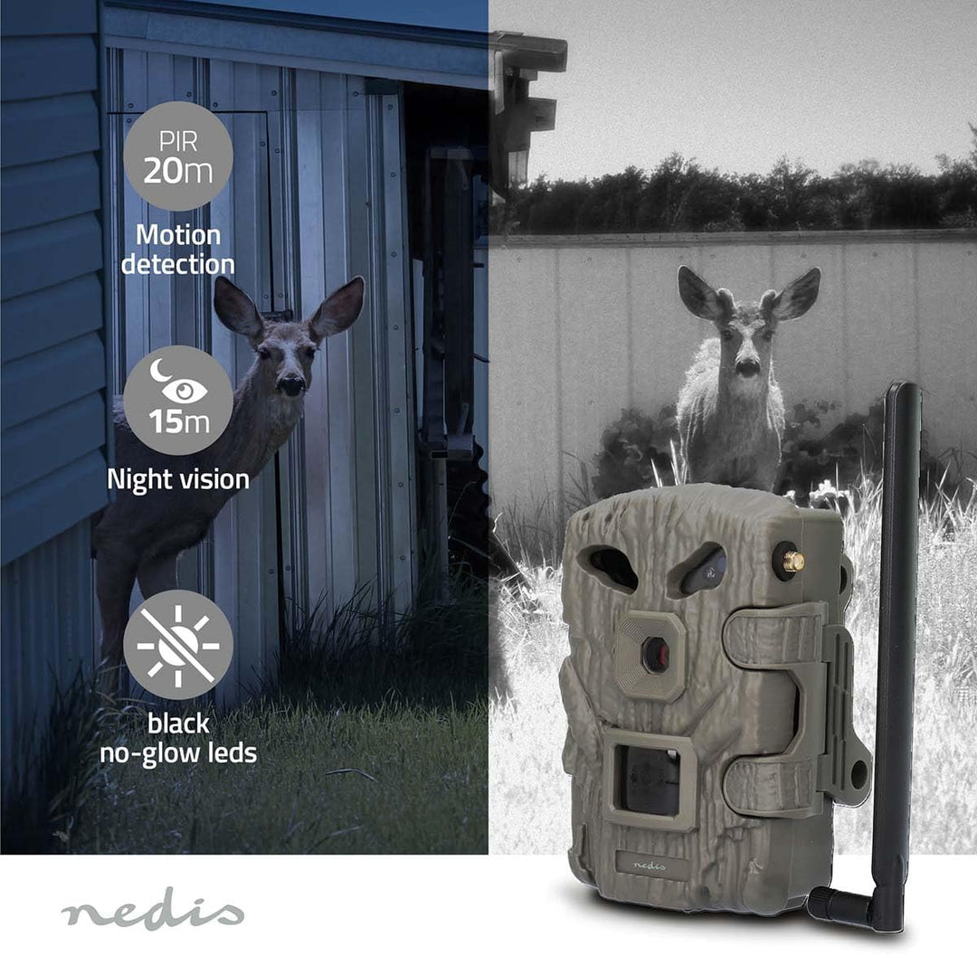 Nedis Wildlife Kamera - 1080p@30fps - 30.0 MPixel - 2 MPixel CMOS - IP66 - Nachtsicht - Blickwinkel: