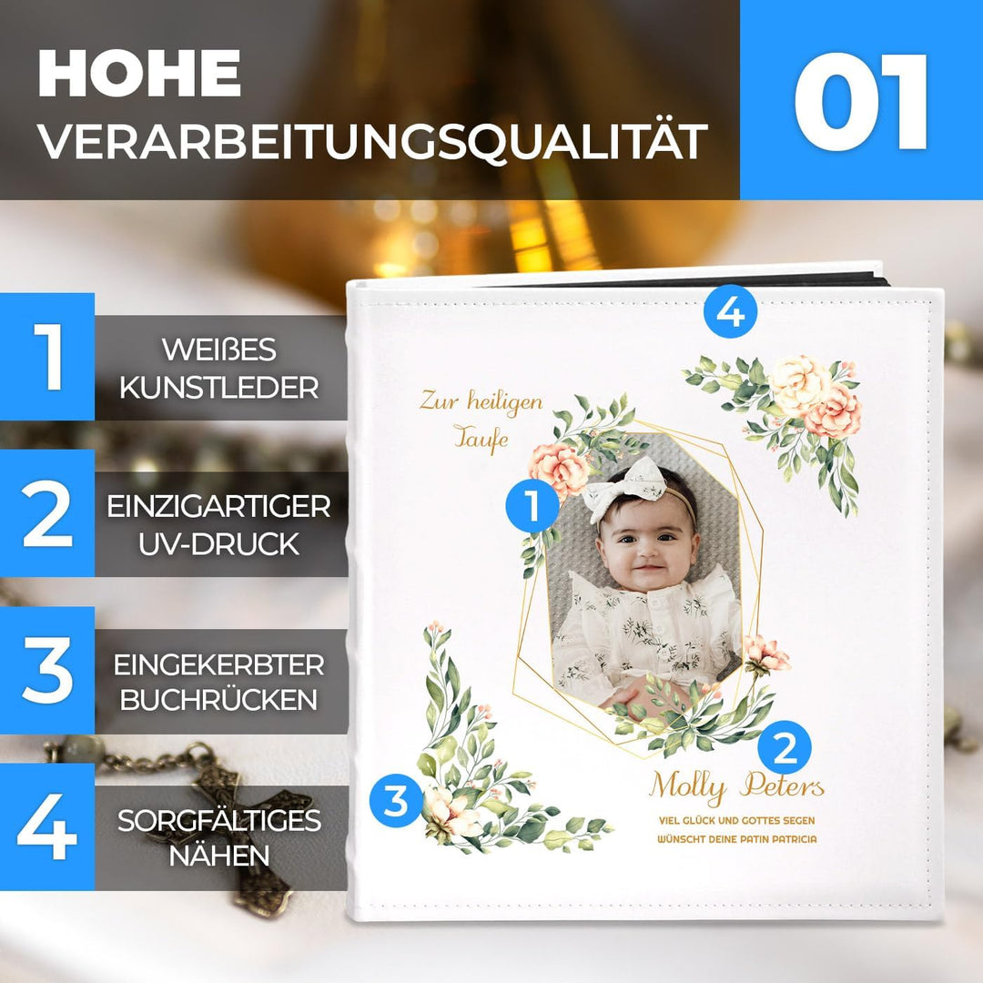 Maverton Fotoalbum zum Selbstgestalten + mit Aufdruck - für 240 Fotos 10x15-60 schwarze Seiten - Grö