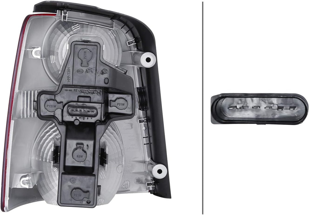 HELLA 2SK 009 477-061 Heckleuchte - Glühlampe - glasklar/rot - rechts - für u.a. VW Touran (1T1, 1T2