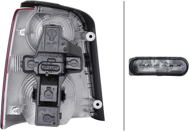 HELLA 2SK 009 477-061 Heckleuchte - Glühlampe - glasklar/rot - rechts - für u.a. VW Touran (1T1, 1T2