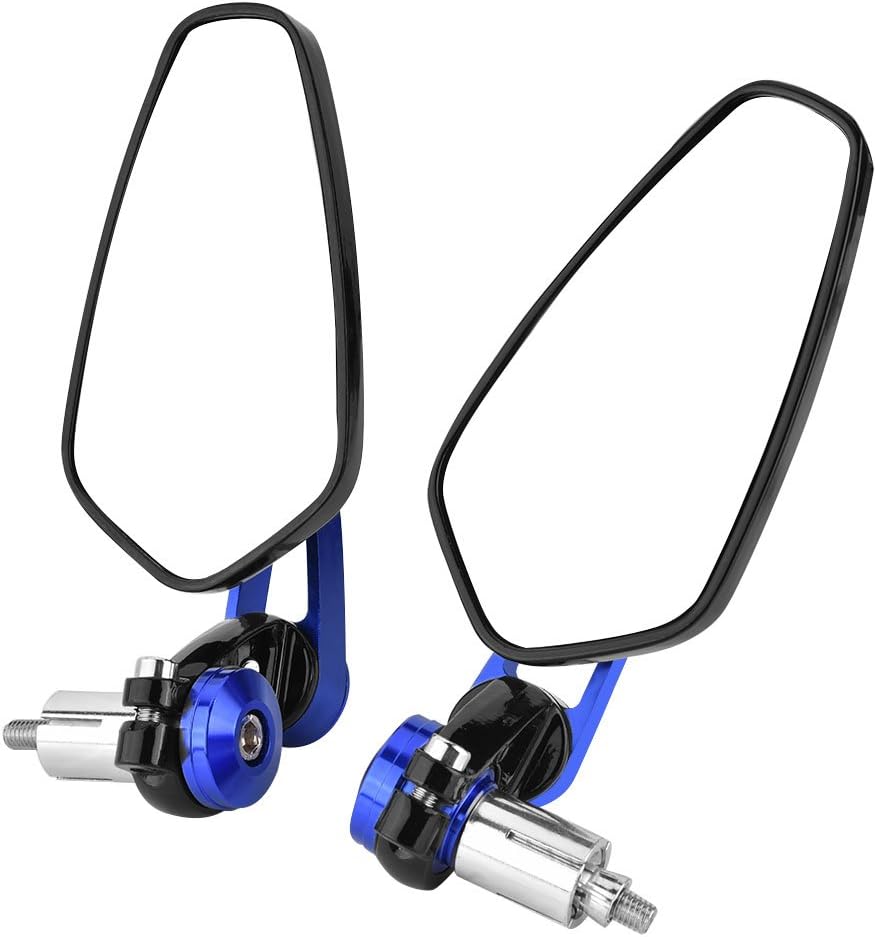 Motorrad Rückspiegel, Universal Motorrad Aluminiumlegierung 7/in 22mm Lenkerendseite Rückspiegel(Bla