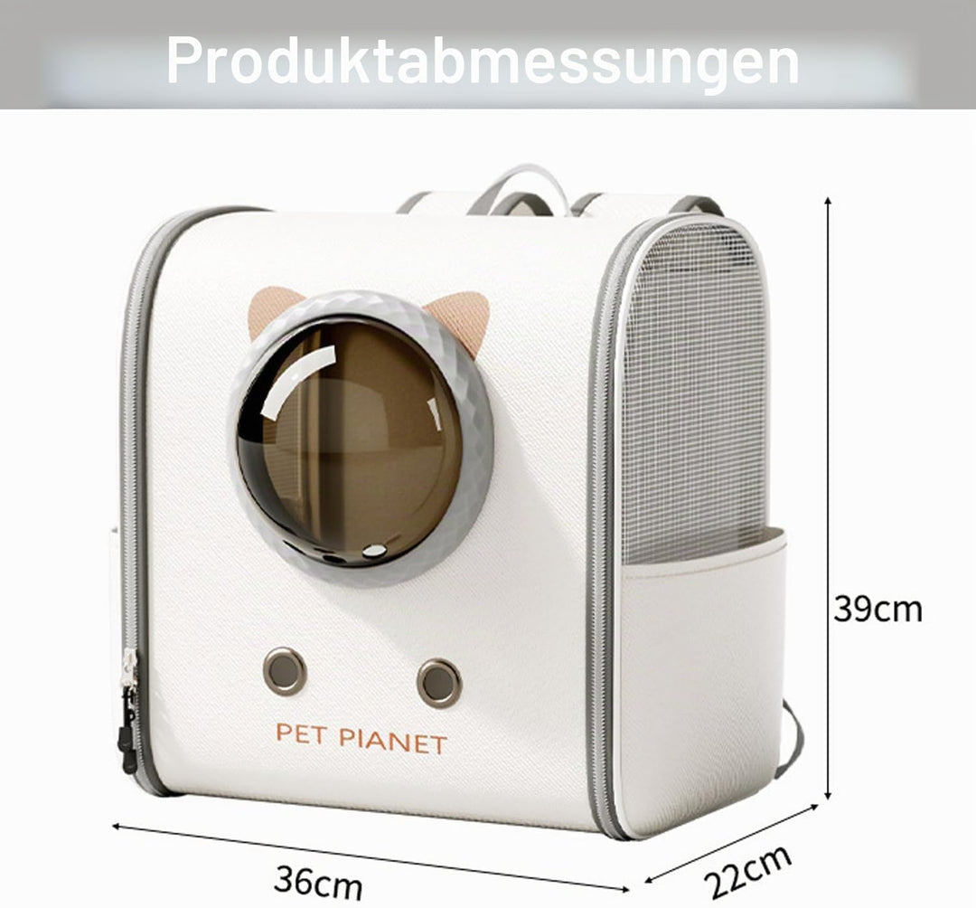 Katzenrucksack mit Fenster bis 10kg, Haustier Rucksack für Katzen Hunde, Belüftet &amp; Ergonomisch mit