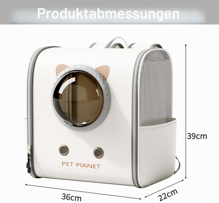 Katzenrucksack mit Fenster bis 10kg, Haustier Rucksack für Katzen Hunde, Belüftet &amp; Ergonomisch mit