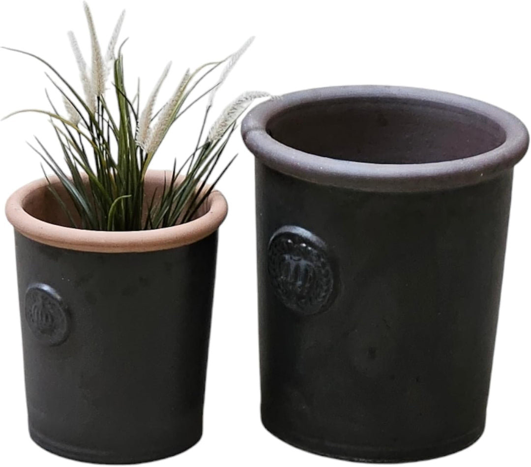 Pflanzgefäss Blumentopf Übertopf Krone Steinzeug glasiert Weiss Grau Türkis 34cm 45cm absolut Frostf