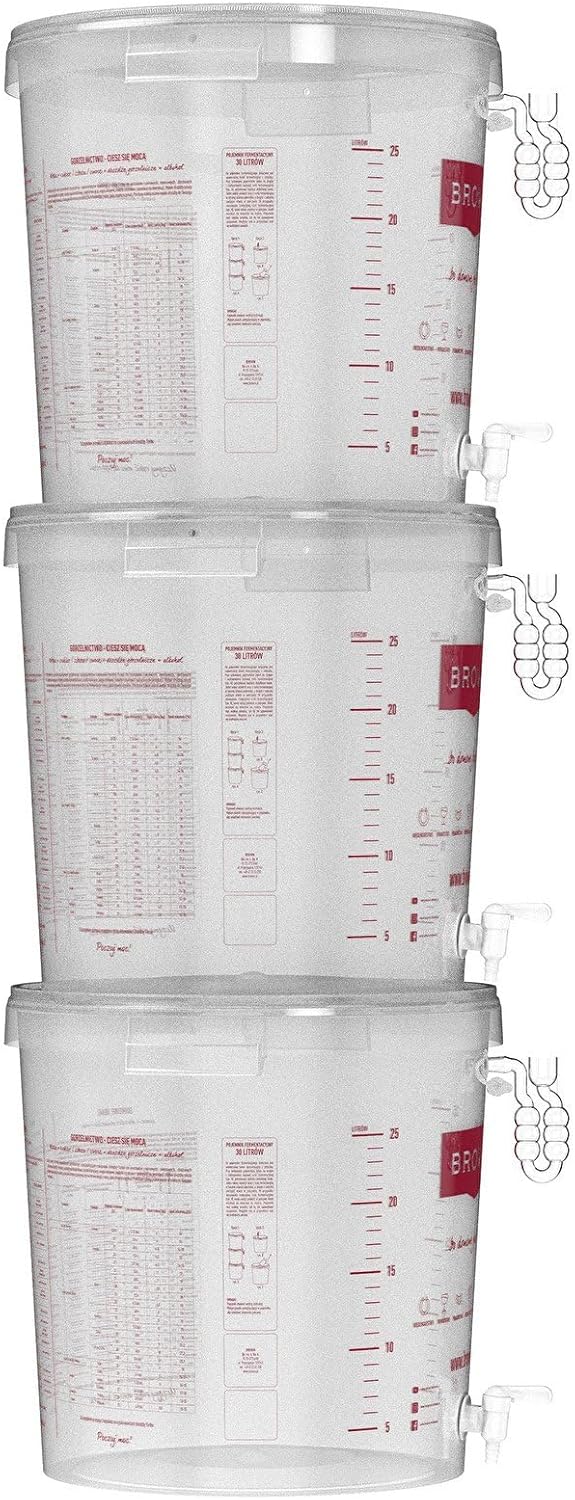 lilawelt24 2X 30l Kompletter Gärbehälter/Gäreimer Eimer Fermentation Gärfass Gärballon Bier, Wein TO