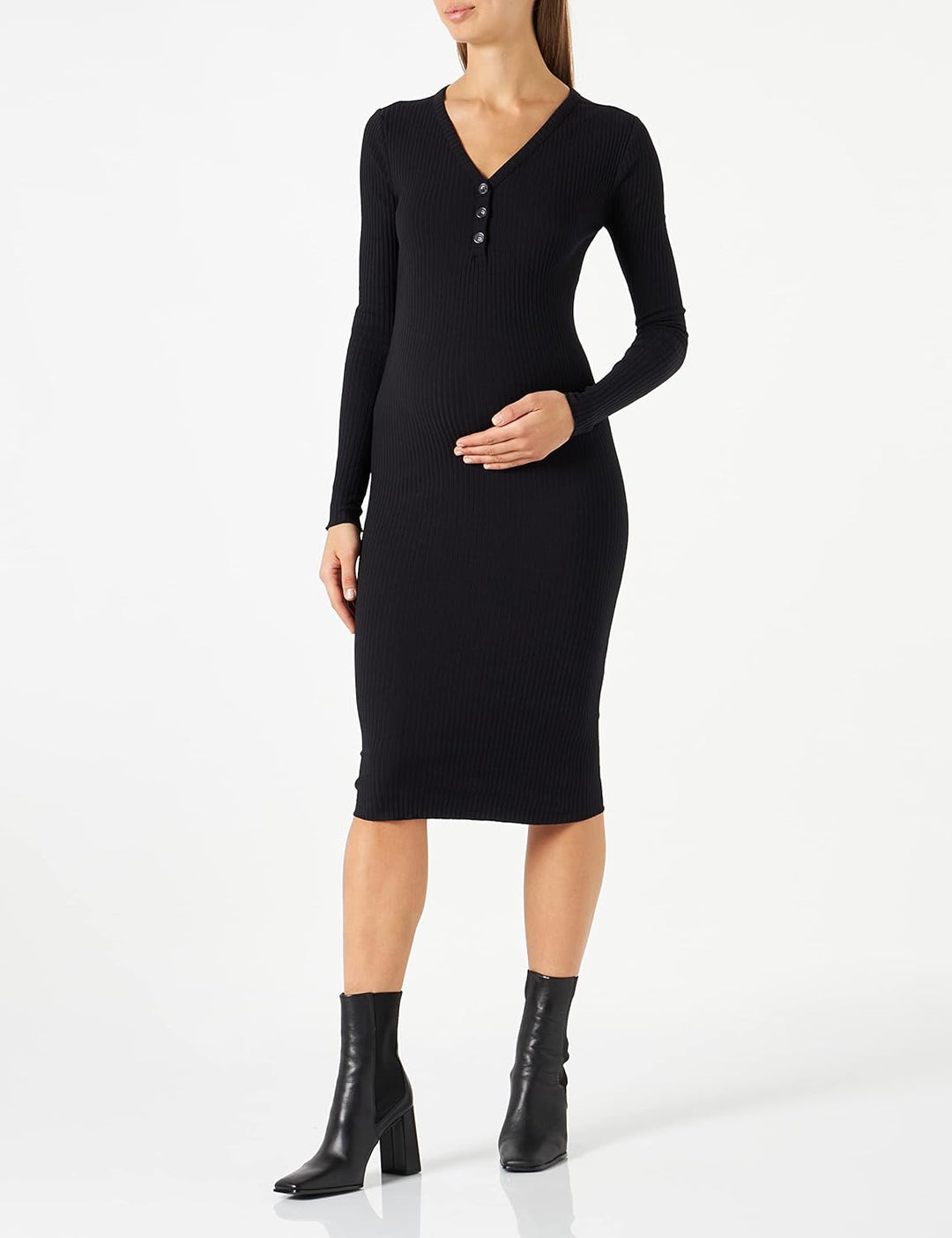 Supermom Damen Dress Clarkson Nursing Long Sleeve Kleid 40 Black - P090, 40 Black - P090
